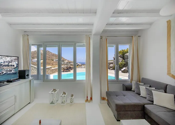 In Mykonos With Sea View And Pool Kalafati